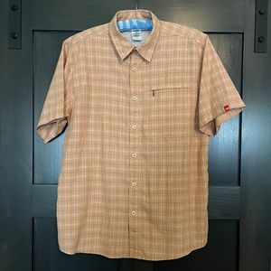 THE NORTH FACE Men's Orange Plaid Short Sleeve Shirt Size M